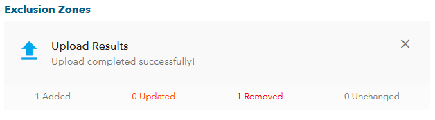 Exclusion Zone Upload