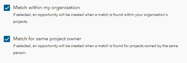 Matching options