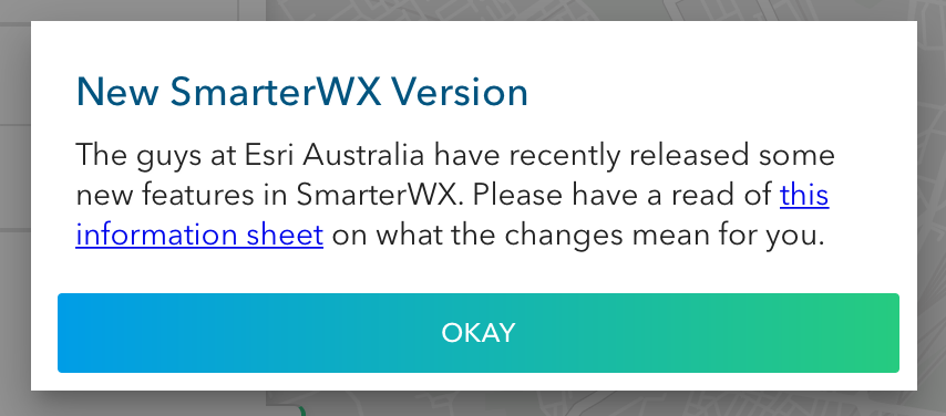 Notice displayed as a popup