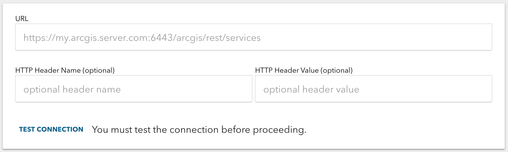 ArcGIS Server Connection Details