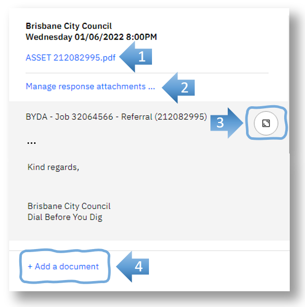 Capture asset owner response details