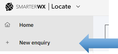 New enquiry menu item